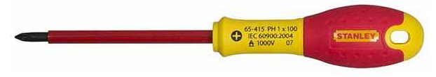 מברג מבודד STANLEY 1000V PH2X125mm