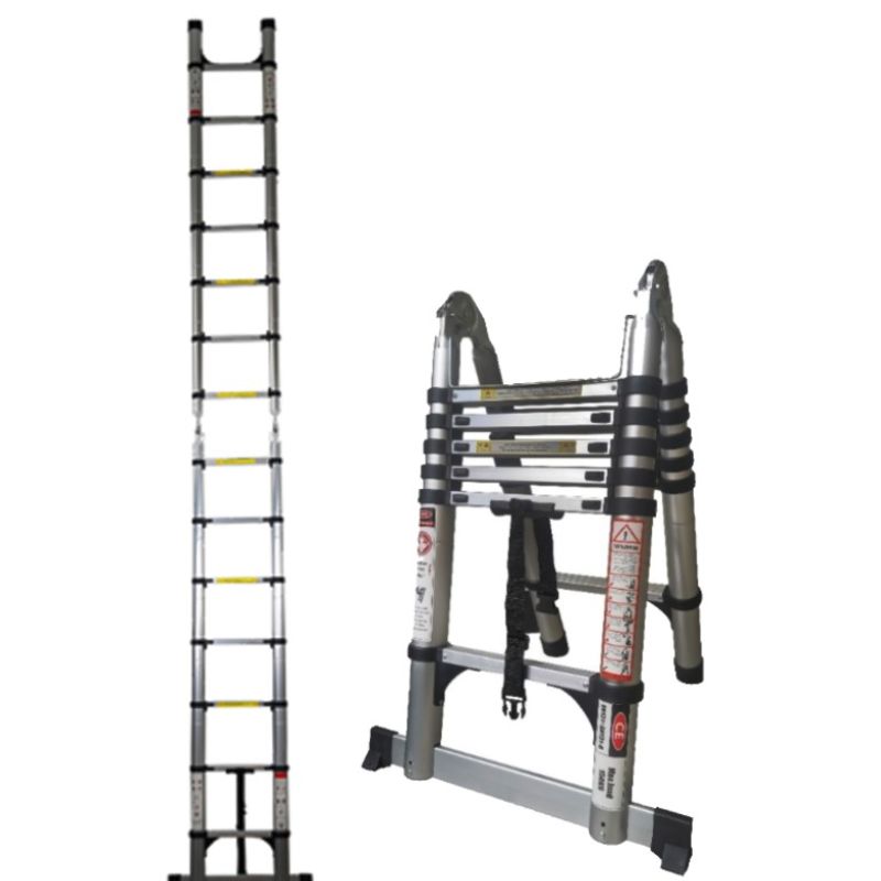 סולם טלסקופי מתקפל 6X6 עם 12 שלבים