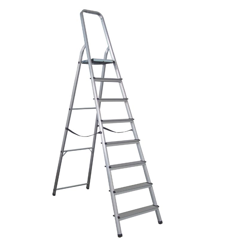 סולם אלומיניום שמונה שלבים בטיחותי וקל משקל